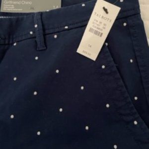 NEW Girlfriend Chinos - Navy w/White dots